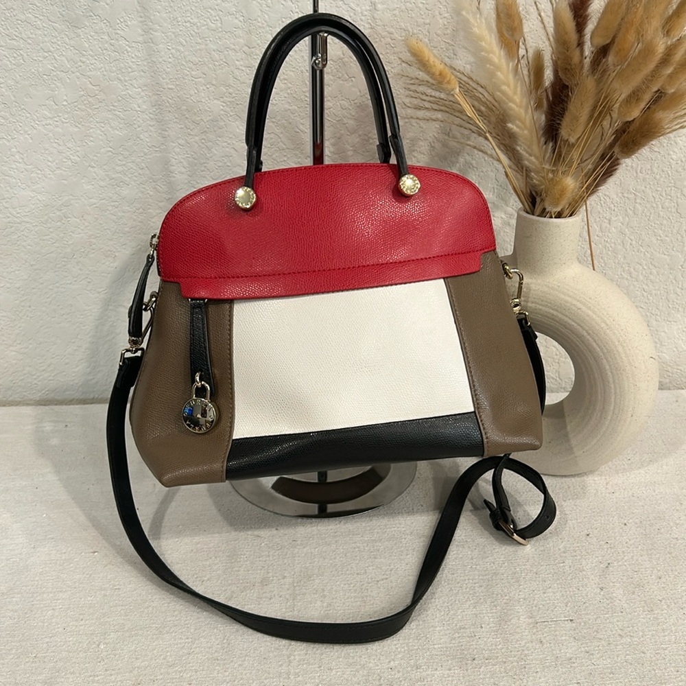 Furla multicolored 2 way hand bag/crossed body with dust bag